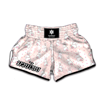 Cute Rabbit Pattern Print Muay Thai Boxing Shorts