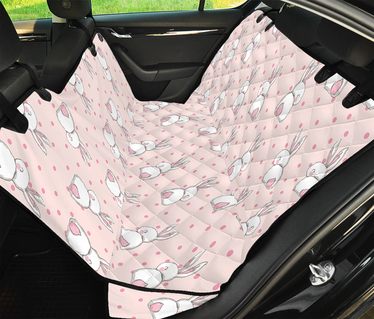 Cute Rabbit Pattern Print Pet Car Back Seat Cover