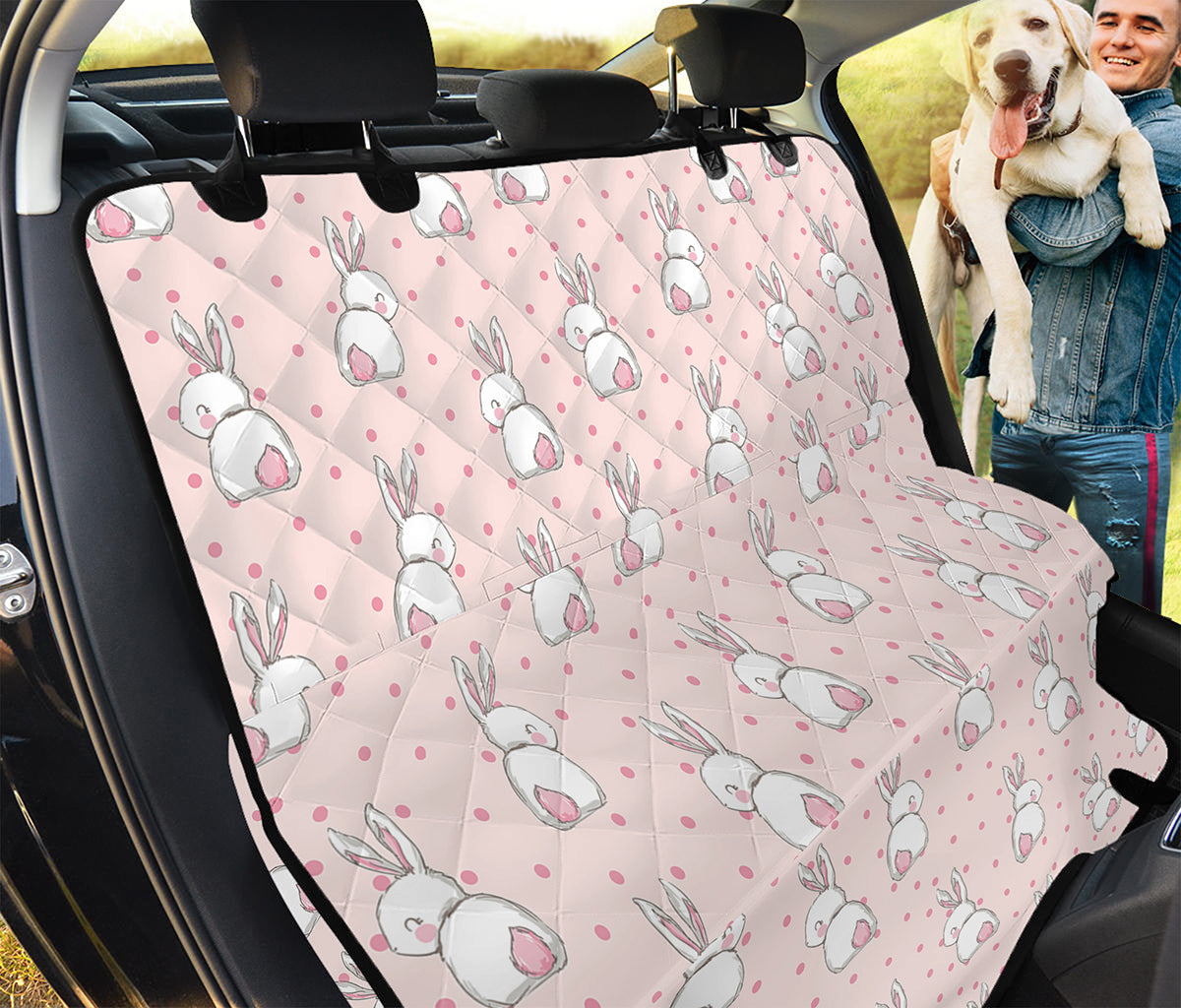 Cute Rabbit Pattern Print Pet Car Back Seat Cover
