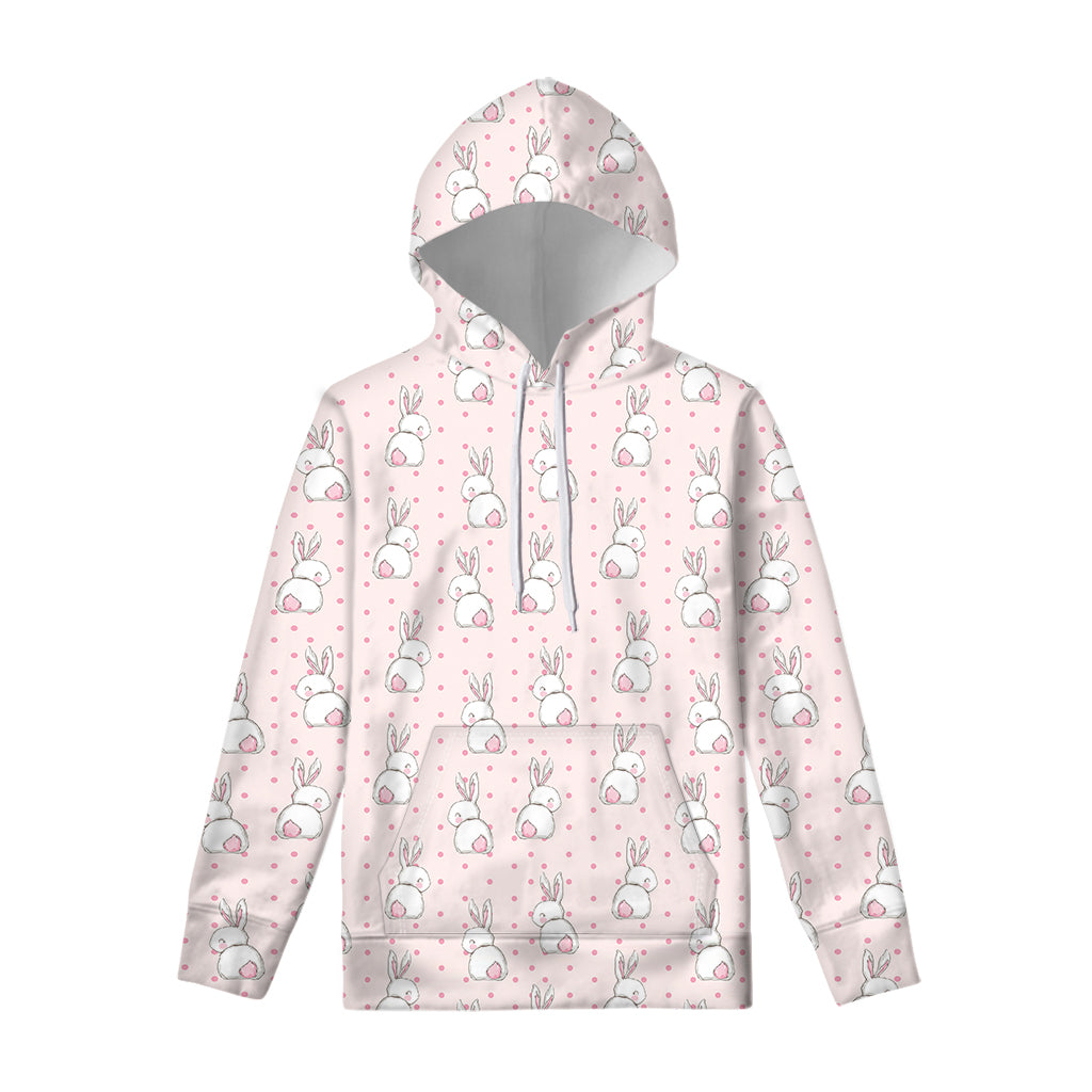 Cute Rabbit Pattern Print Pullover Hoodie