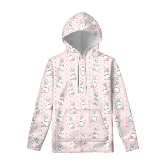 Cute Rabbit Pattern Print Pullover Hoodie