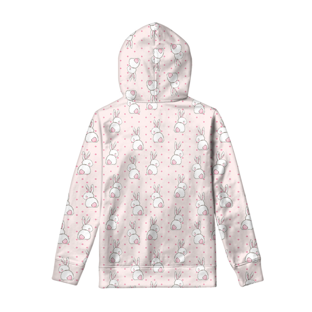 Cute Rabbit Pattern Print Pullover Hoodie