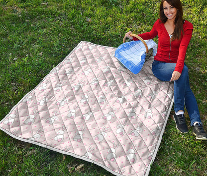 Cute Rabbit Pattern Print Quilt