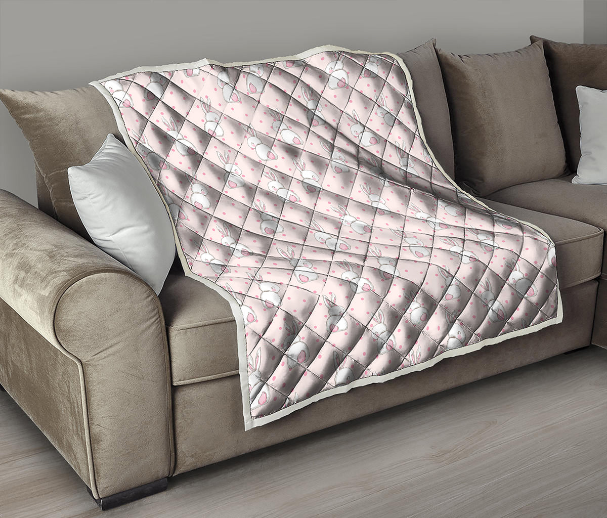 Cute Rabbit Pattern Print Quilt