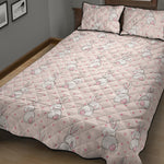 Cute Rabbit Pattern Print Quilt Bed Set