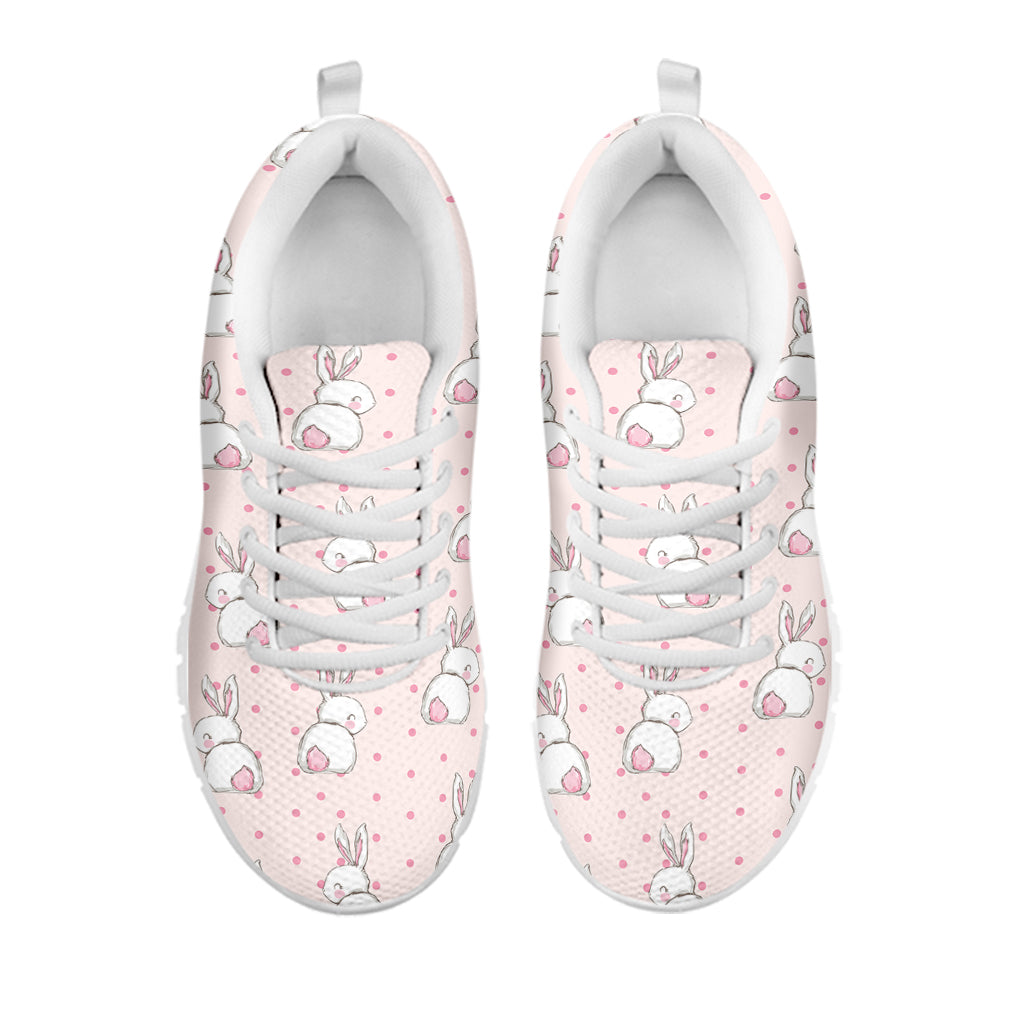 Cute Rabbit Pattern Print White Sneakers
