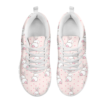 Cute Rabbit Pattern Print White Sneakers