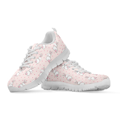 Cute Rabbit Pattern Print White Sneakers