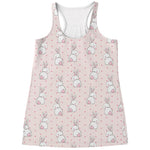 Cute Rabbit Pattern Print Women's Racerback Tank Top