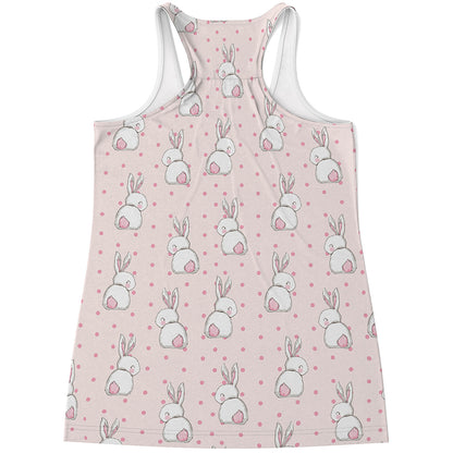 Cute Rabbit Pattern Print Women's Racerback Tank Top