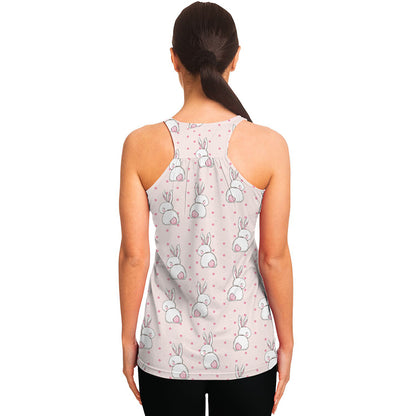 Cute Rabbit Pattern Print Women's Racerback Tank Top