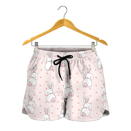 Cute Rabbit Pattern Print Women's Shorts