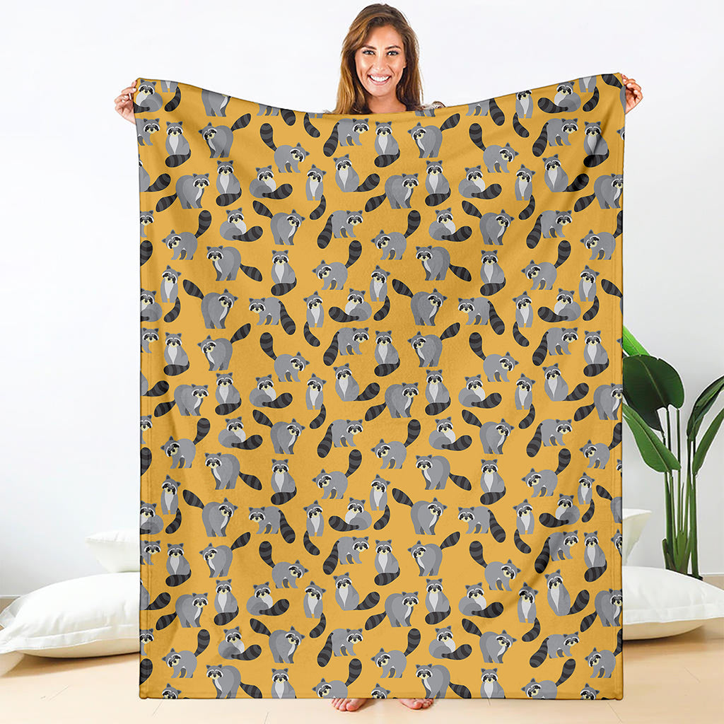 Cute Raccoon Pattern Print Blanket