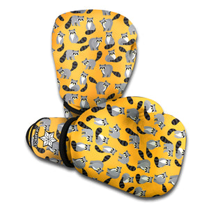 Cute Raccoon Pattern Print Boxing Gloves