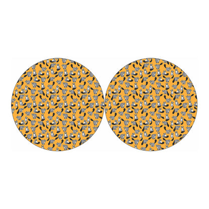 Cute Raccoon Pattern Print Car Coasters