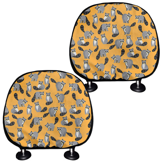 Cute Raccoon Pattern Print Car Headrest Covers