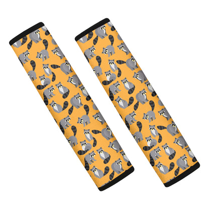Cute Raccoon Pattern Print Car Seat Belt Covers