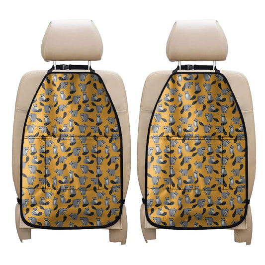 Cute Raccoon Pattern Print Car Seat Organizers