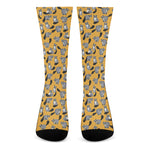 Cute Raccoon Pattern Print Crew Socks