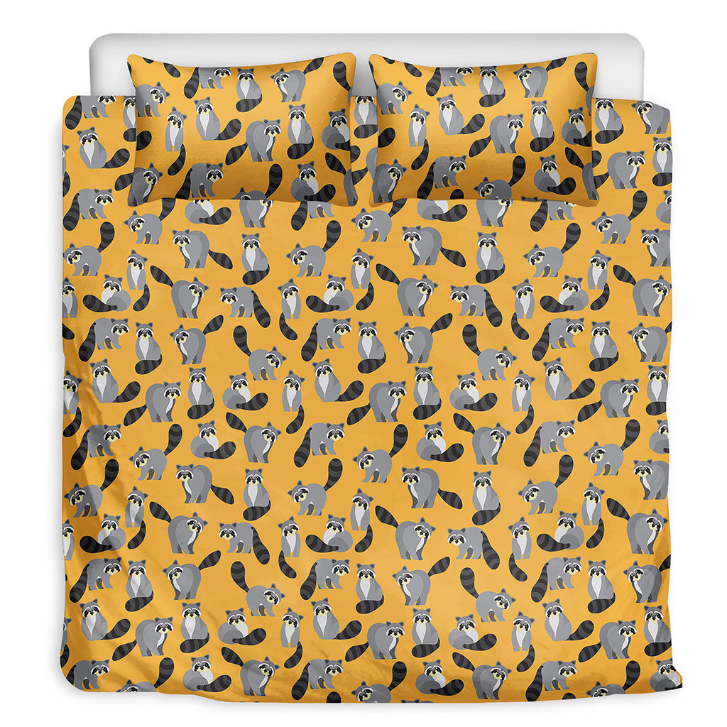 Cute Raccoon Pattern Print Duvet Cover Bedding Set