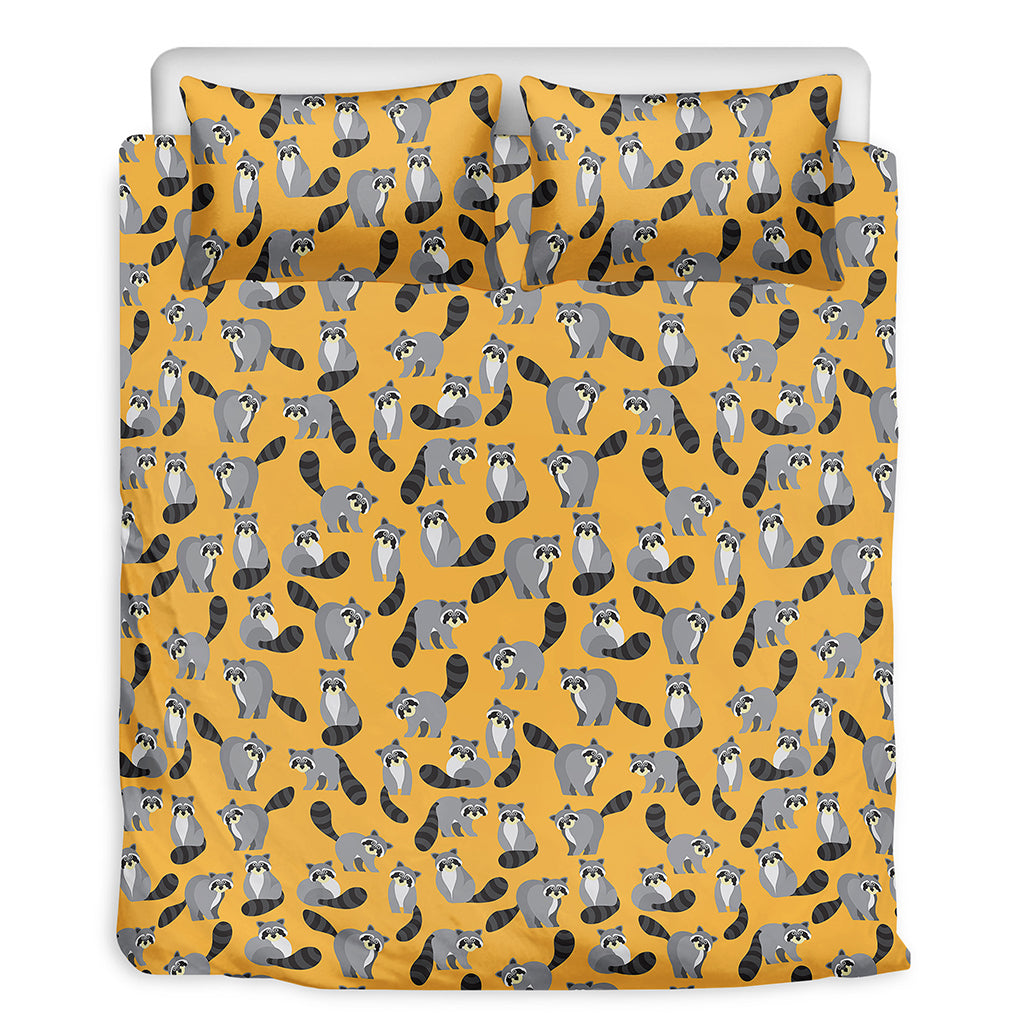 Cute Raccoon Pattern Print Duvet Cover Bedding Set
