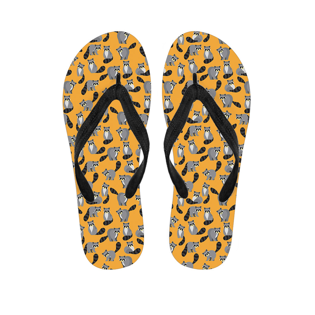 Cute Raccoon Pattern Print Flip Flops