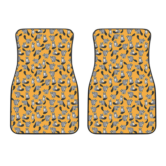 Cute Raccoon Pattern Print Front Car Floor Mats