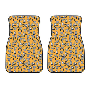 Cute Raccoon Pattern Print Front Car Floor Mats