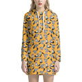 Cute Raccoon Pattern Print Pullover Hoodie Dress