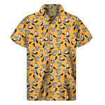 Cute Raccoon Pattern Print Men's Short Sleeve Shirt