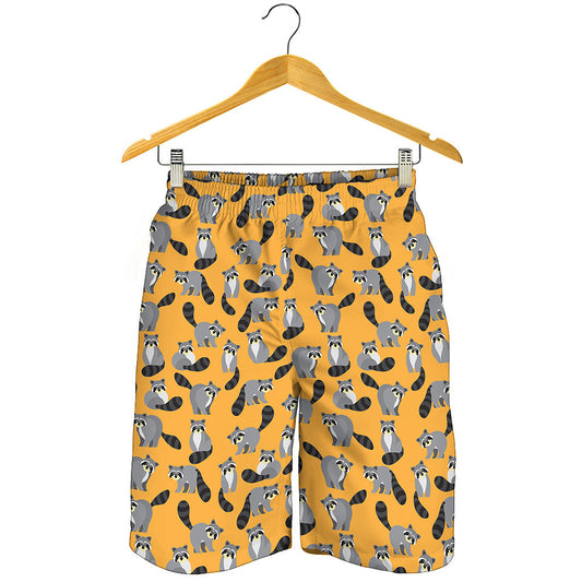 Cute Raccoon Pattern Print Men's Shorts