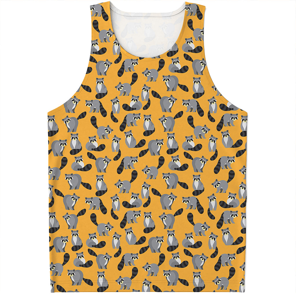 Cute Raccoon Pattern Print Men's Tank Top