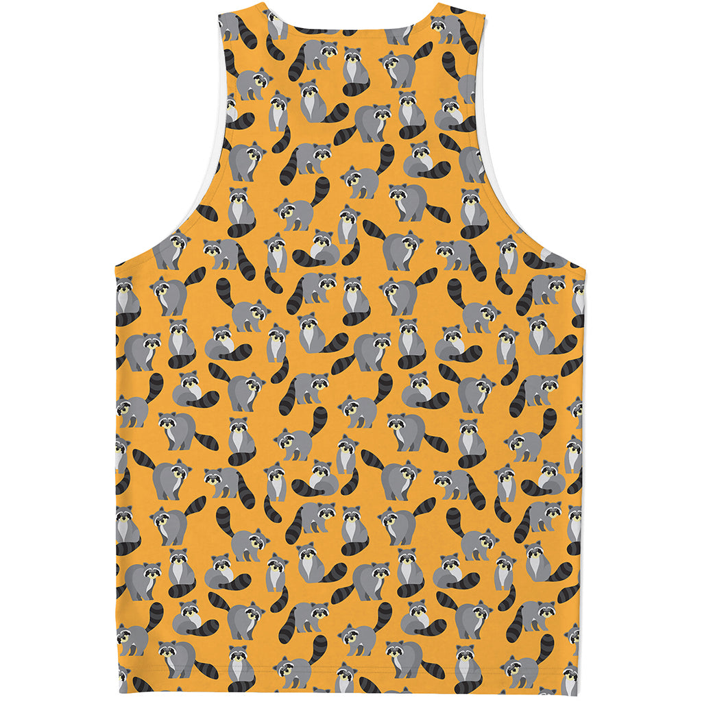 Cute Raccoon Pattern Print Men's Tank Top