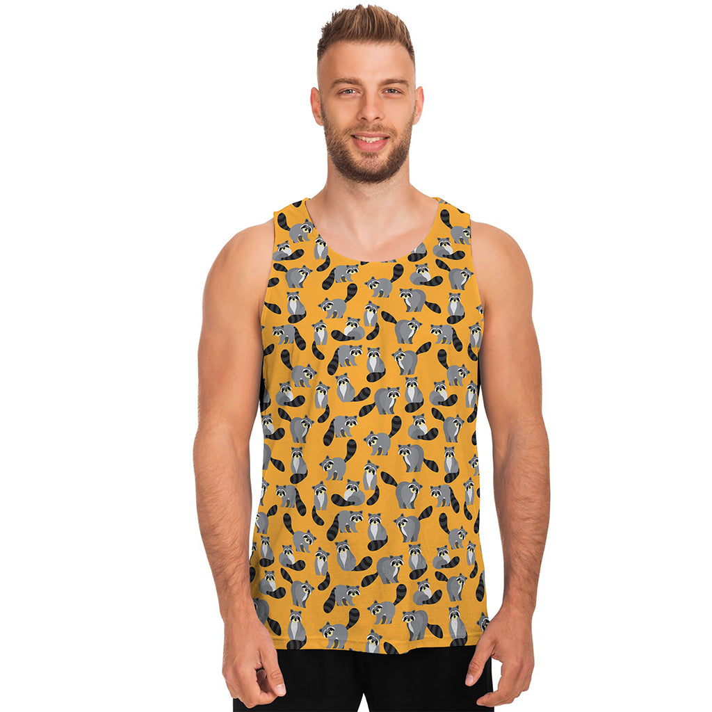 Cute Raccoon Pattern Print Men's Tank Top
