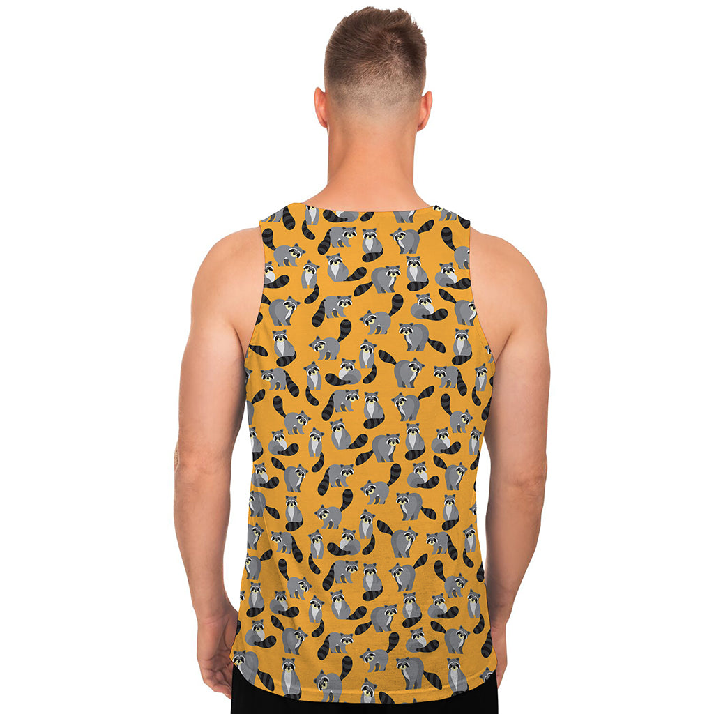 Cute Raccoon Pattern Print Men's Tank Top
