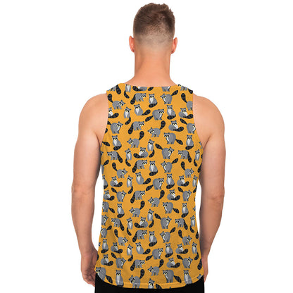 Cute Raccoon Pattern Print Men's Tank Top