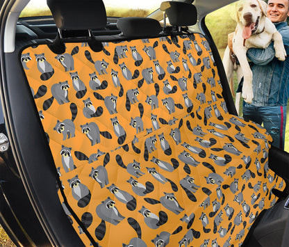 Cute Raccoon Pattern Print Pet Car Back Seat Cover