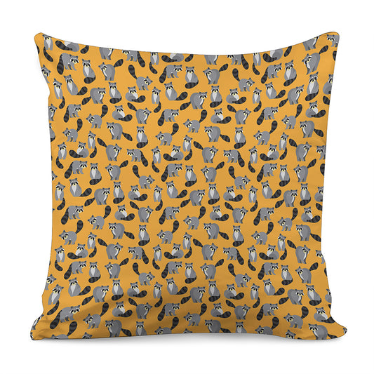 Cute Raccoon Pattern Print Pillow Cover