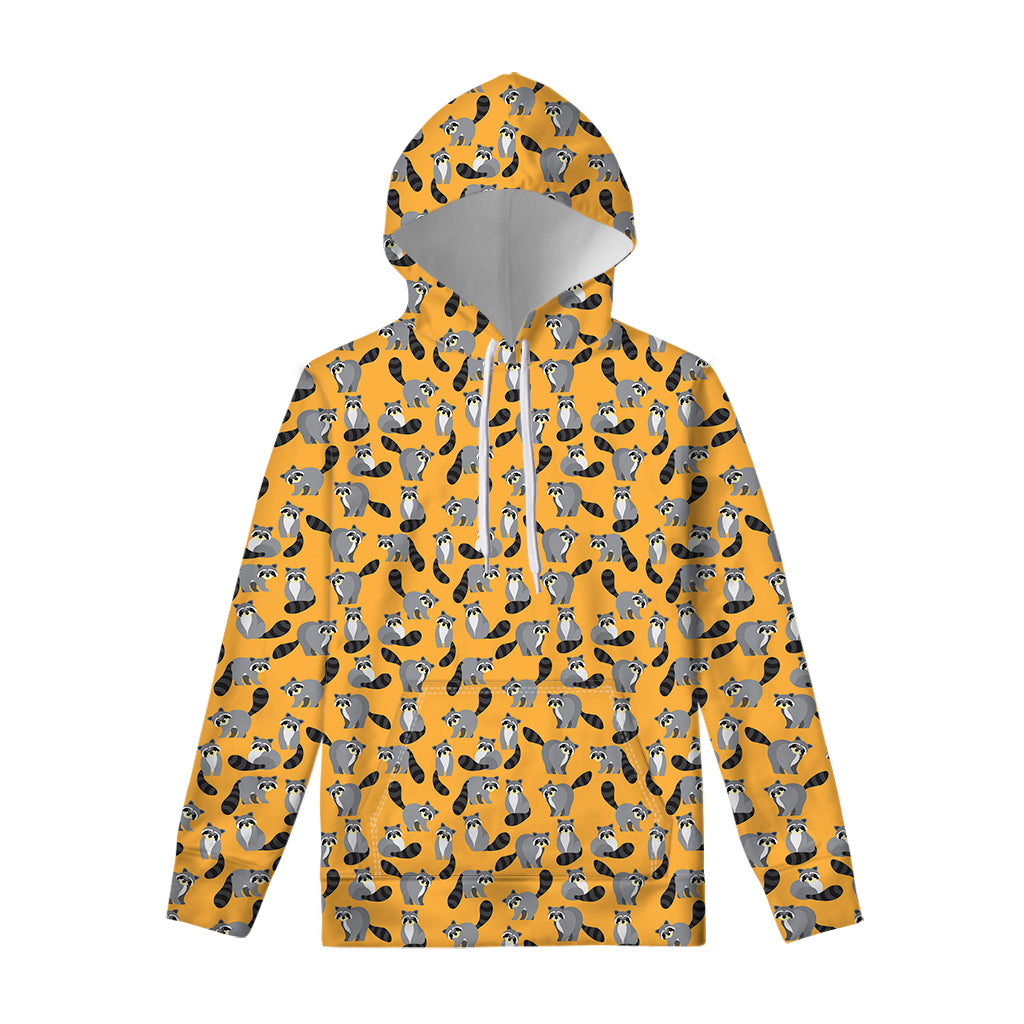 Cute Raccoon Pattern Print Pullover Hoodie