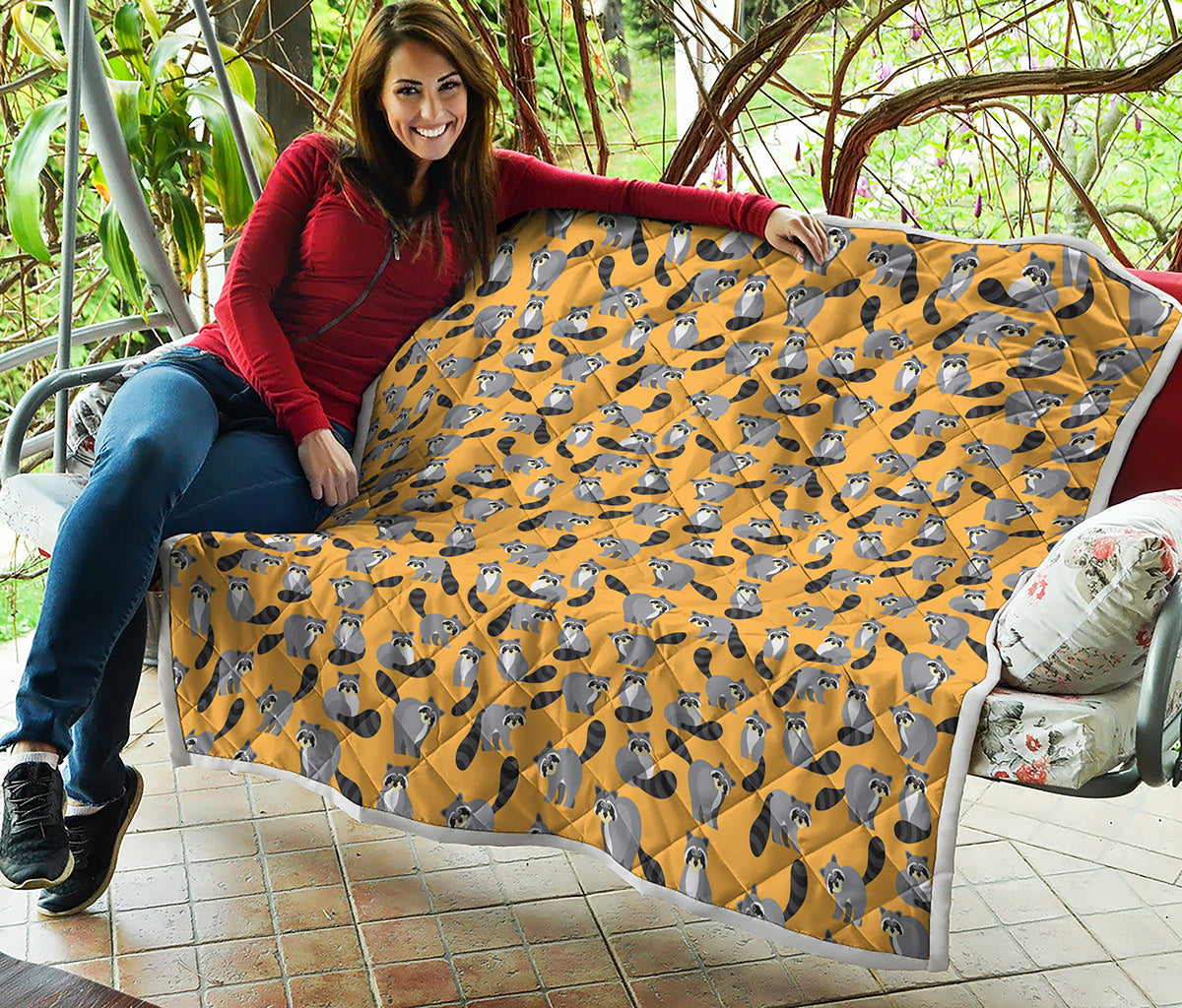 Cute Raccoon Pattern Print Quilt