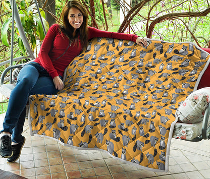Cute Raccoon Pattern Print Quilt