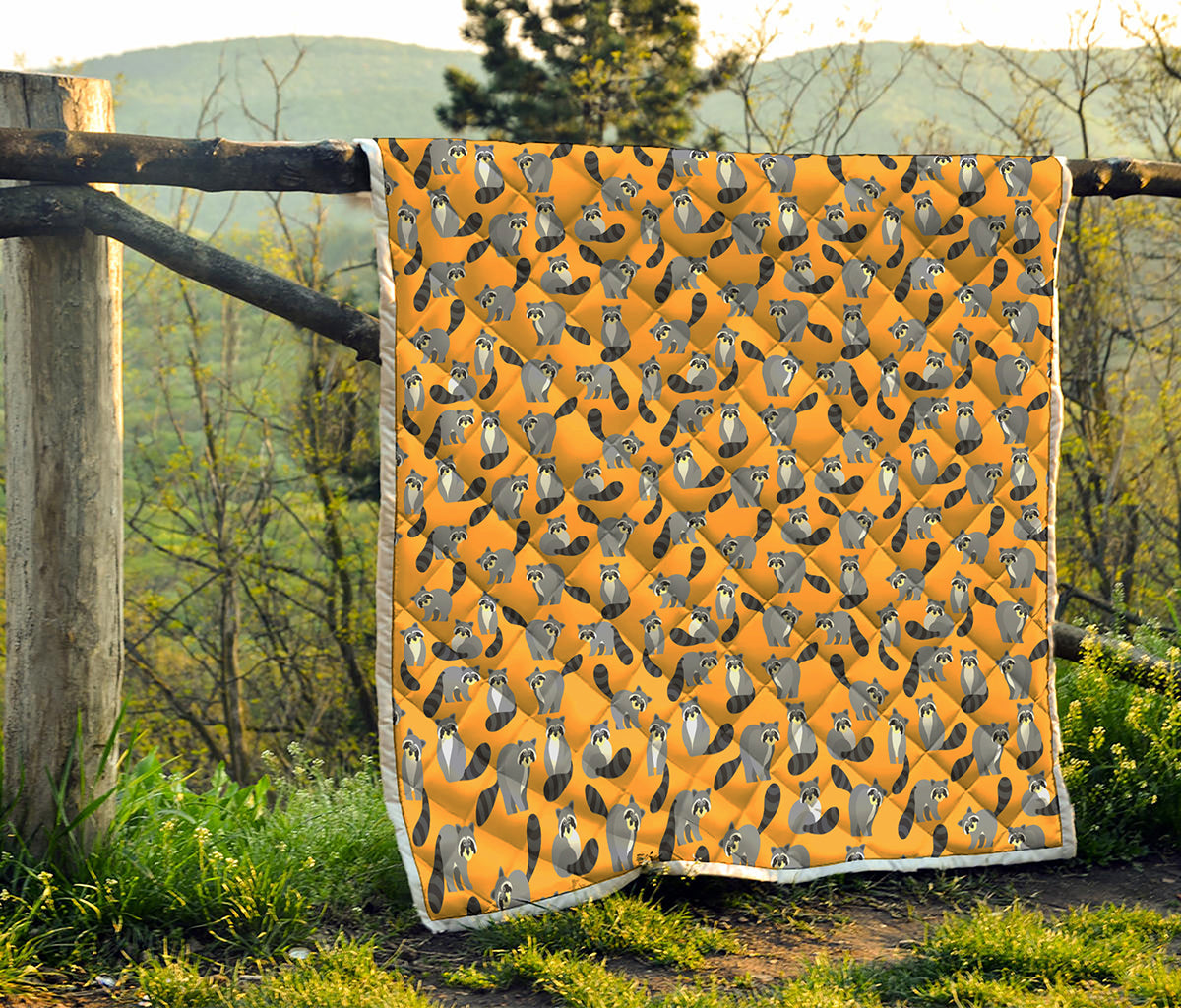 Cute Raccoon Pattern Print Quilt