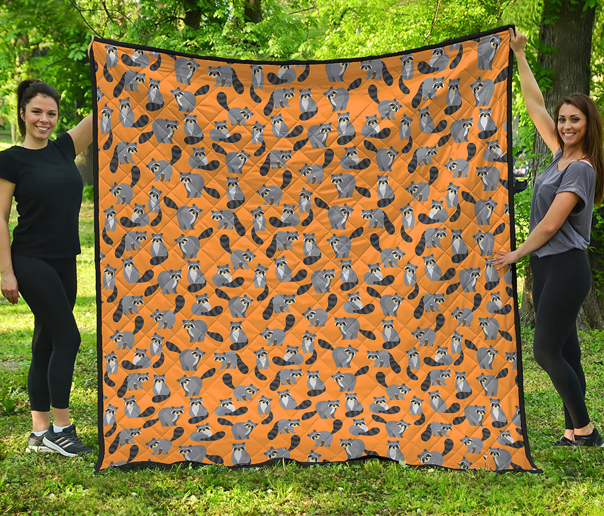 Cute Raccoon Pattern Print Quilt