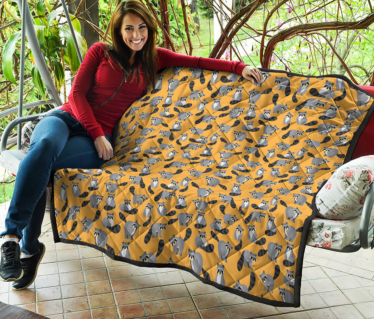 Cute Raccoon Pattern Print Quilt