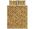 Cute Raccoon Pattern Print Quilt Bed Set