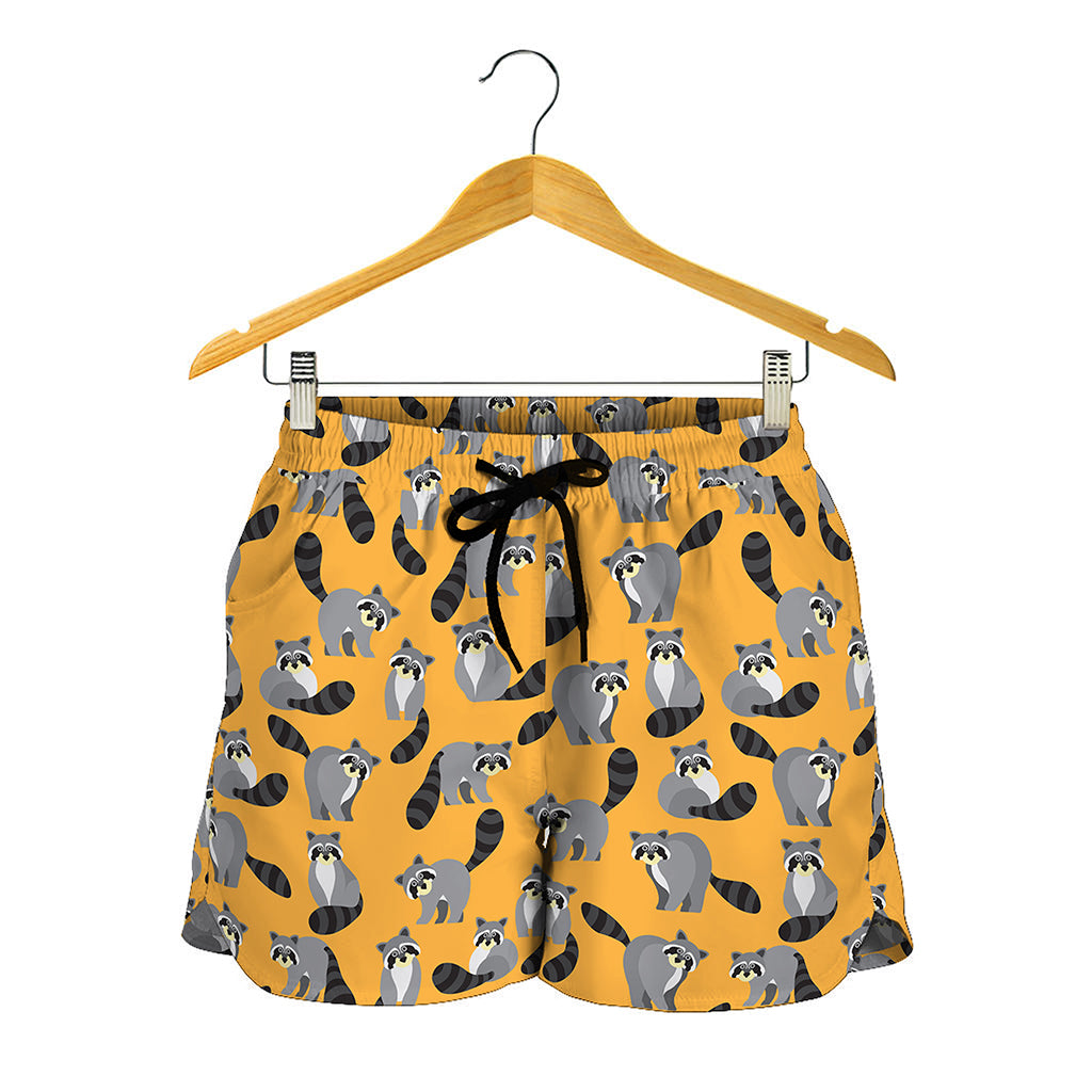 Cute Raccoon Pattern Print Women's Shorts