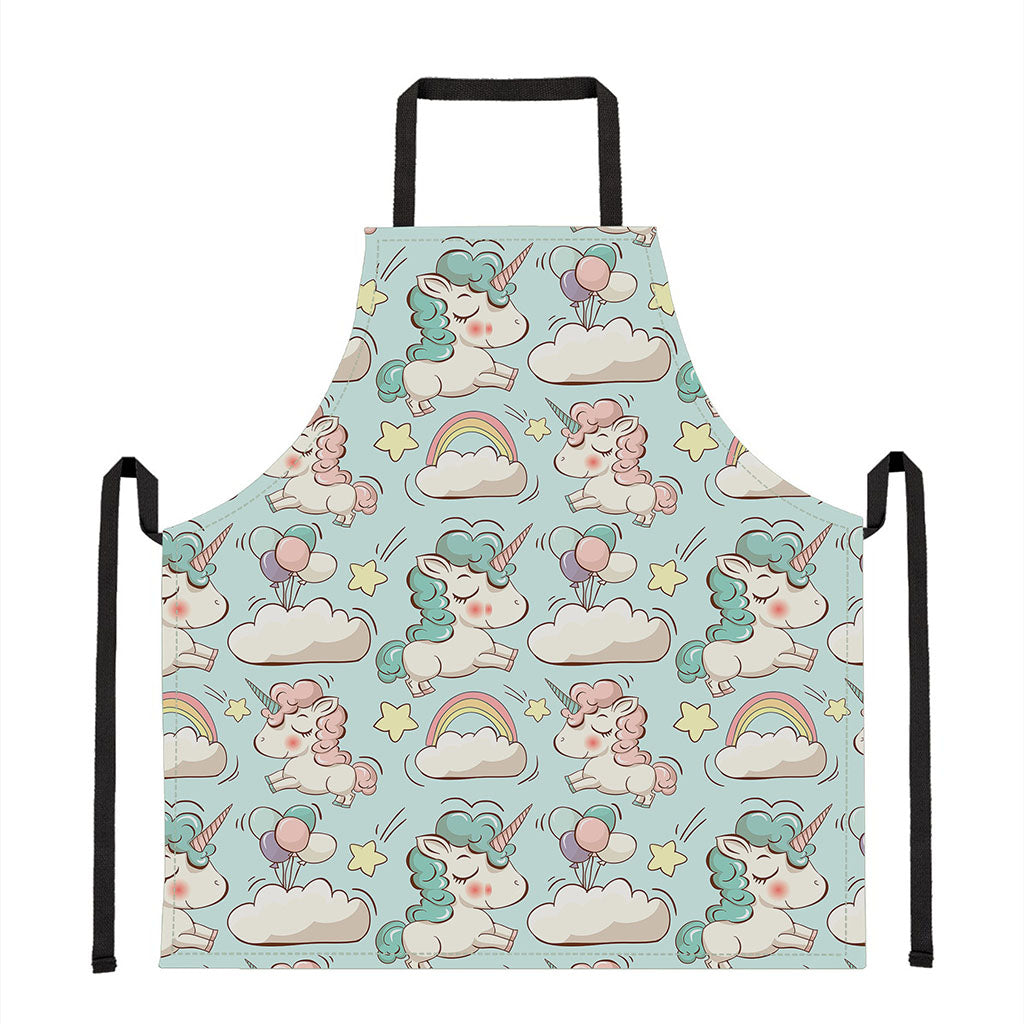 Cute Rainbow Unicorn Pattern Print Apron