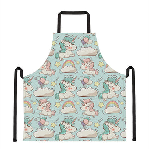 Cute Rainbow Unicorn Pattern Print Apron