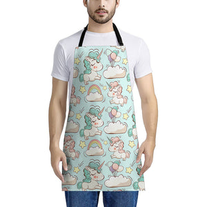 Cute Rainbow Unicorn Pattern Print Apron