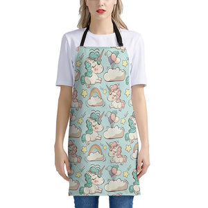 Cute Rainbow Unicorn Pattern Print Apron